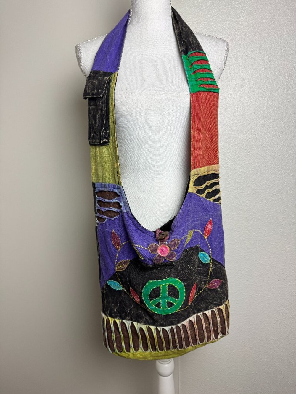 Kathmandu Imports Boho Hippie Crossbody Bag Tie-Dye LARGE  Like New